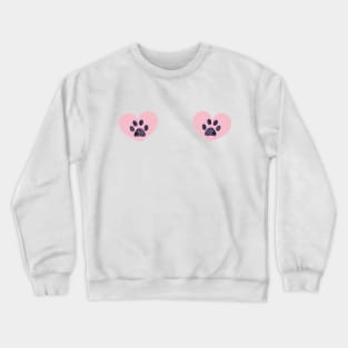 Pink heart with paw prints Crewneck Sweatshirt